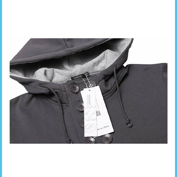 Mens heavyweight fleece hooded sweatshirt size L - Picture 4 of 7